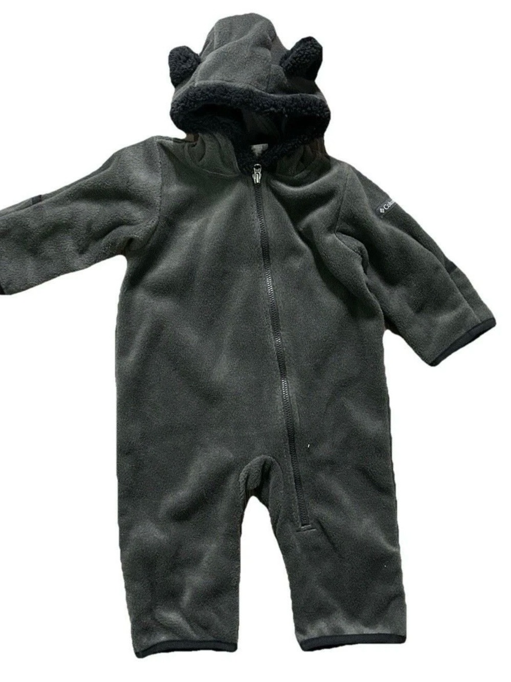 Columbia Baby Charcoal Grey Fleece Bunting Suit Size 3-6 Months